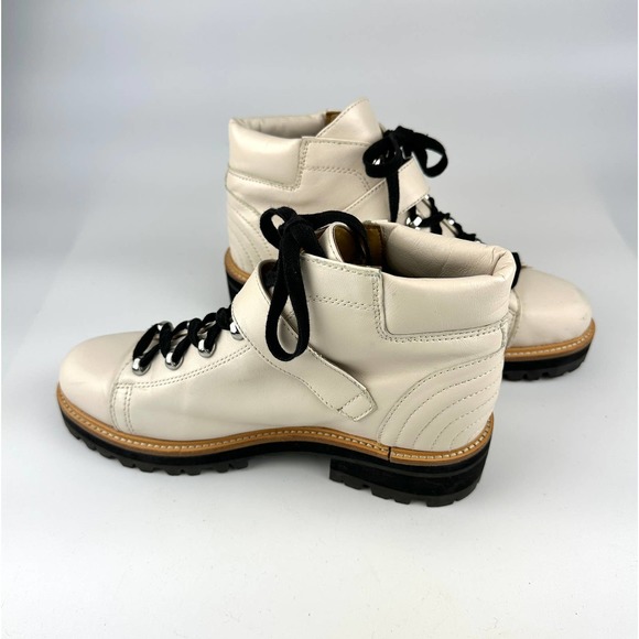 Marc Fisher LTD Indre Leather Hiking Boot Ivory Women's Size 9 - Picture 4 of 12